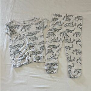 Dinosaur Print Kids Pajamas - Gray